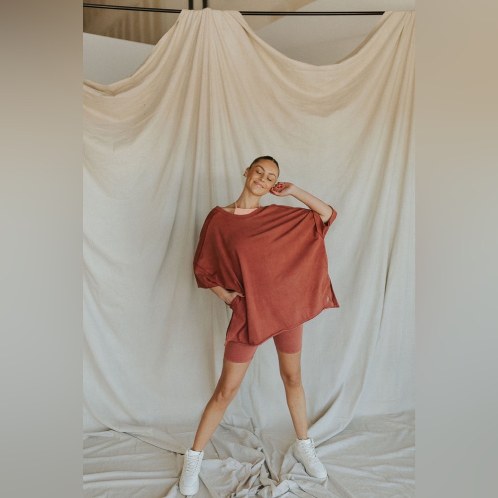 Free People Rust Oversized Top and Shorts Set